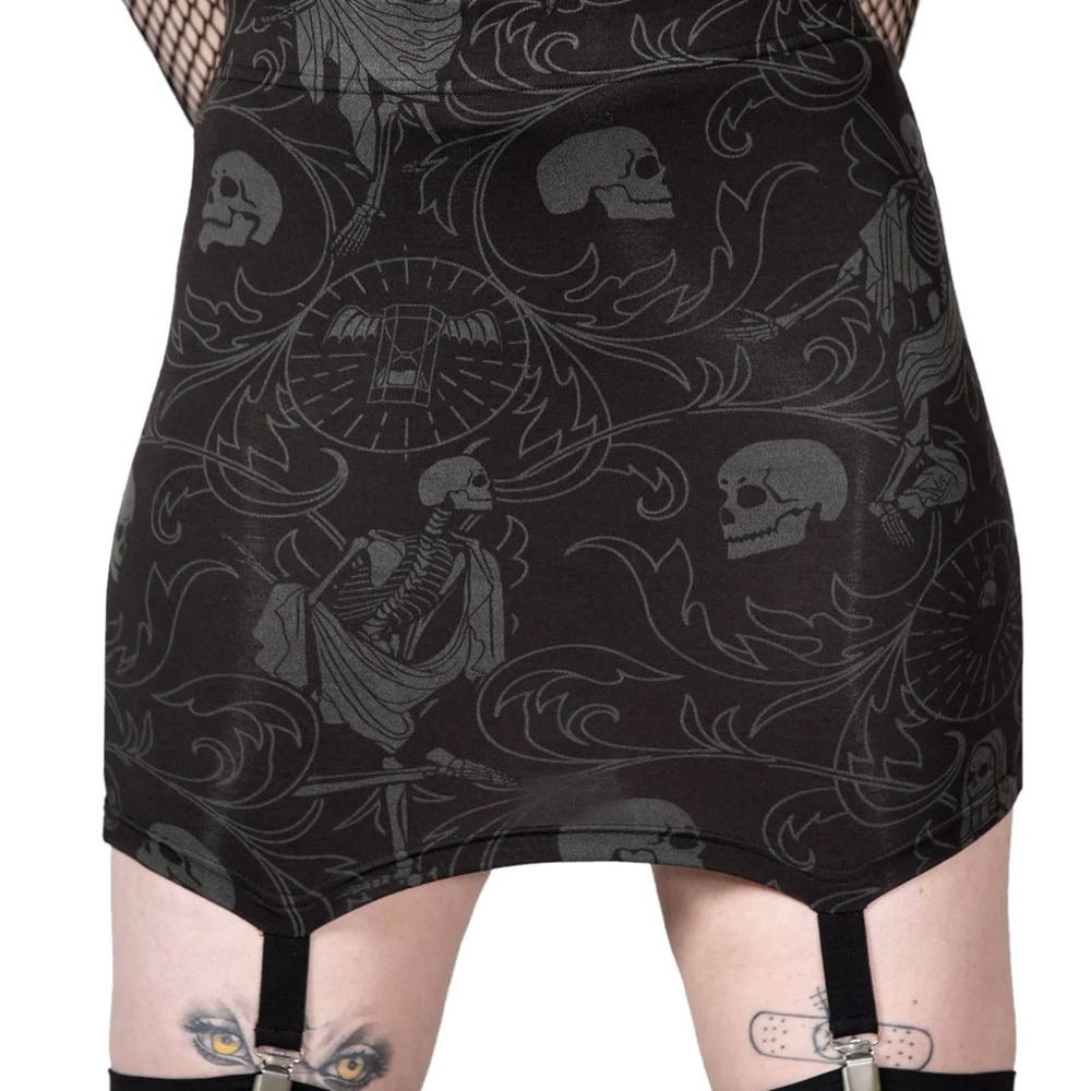 Killstar Black Gothic Danse Mini Skirt - Picture 2 of 10